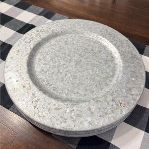 10 Rustic Galvanized charger plates